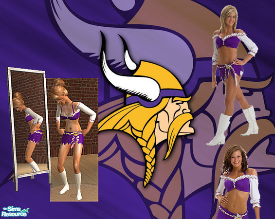 Sims 2 — Minnesota Vikings Cheerleader Outfit by lfsuccar — Here i bring to you the sexy part of football: Cheerleaders!