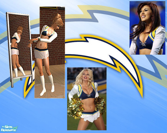 Sims 2 — San Diego Chargers Cheerleader Outfit by lfsuccar — Here i bring to you the sexy part of football: Cheerleaders!