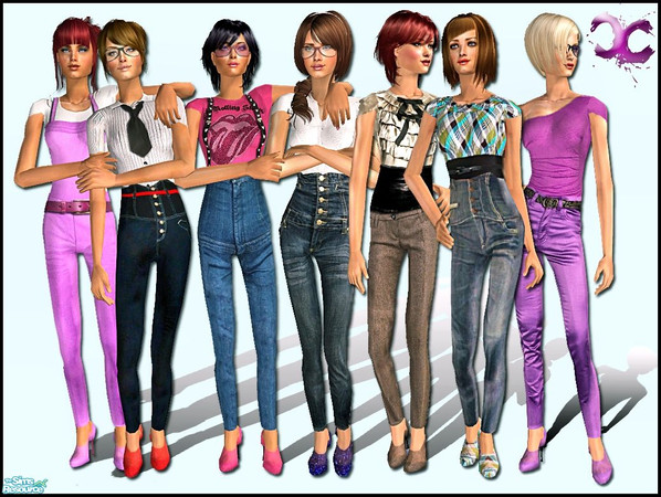Sims 2 — High Waisted by cippa1982 — 7 casual outfit for female adult sims. Don\'t forget to download the required mesh