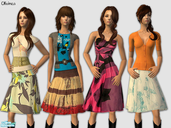 Sims 2 — Julie by olcia_olivinea — Set of four everyday outfits for adult ladies, maternity friendly. Requires lovely