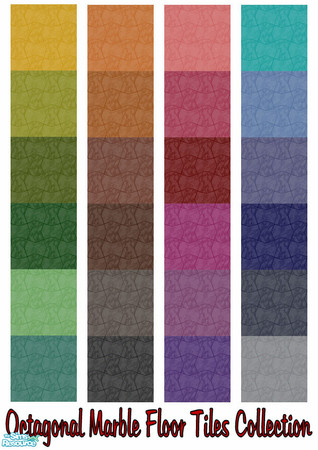 Sims 2 — Octagonal Marble Floor Tiles Collection by shadow66 — This is a set of seamless floor tiles / linoleum, with