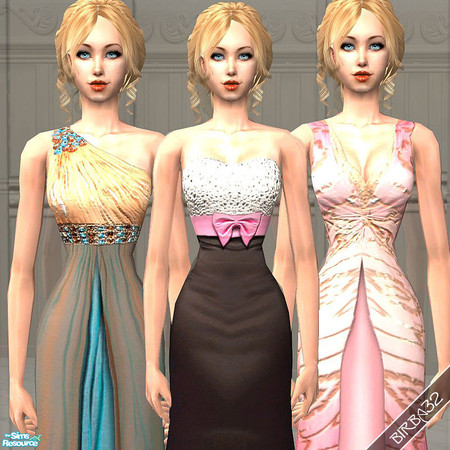 Sims 2 — Formal gown - Set 1 by Birba32 — A set of 3 elegant long dresses for your adult sims. Hope you like them :)