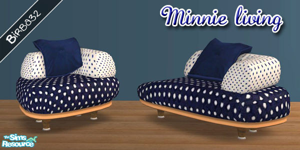 Sims 2 — Minnie Living - Chair Blu by Birba32 — 