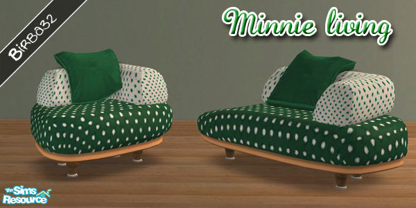 Sims 2 — Minnie Living - Chair green by Birba32 — 