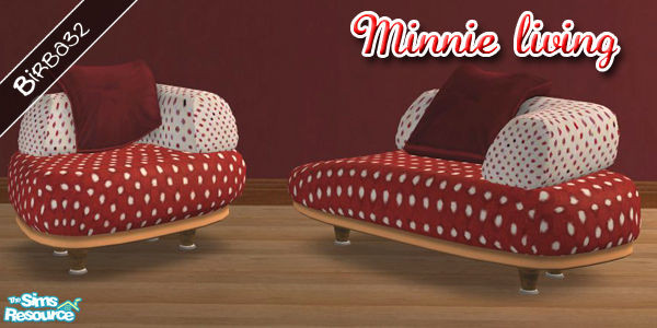 Sims 2 — Minnie Living - Chair red by Birba32 — 