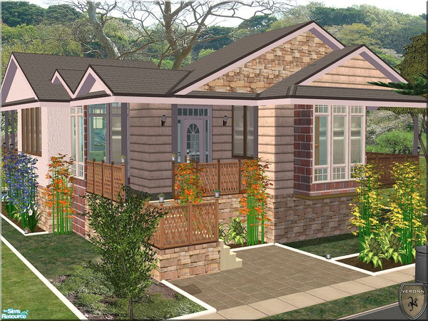 Sims 2 — V-117 by Veronn — UNFURNISHED VERSION & ONLY TSR AND MAXIS ... 2x3 small lot, see recommanded item for