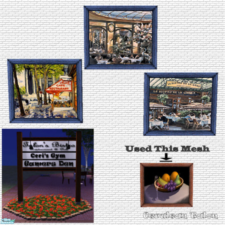 Sims 2 — Bistro Set - Outdoor Bistro Painting by Cerulean Talon — Fill your home or restaurant with great Tuscan style.