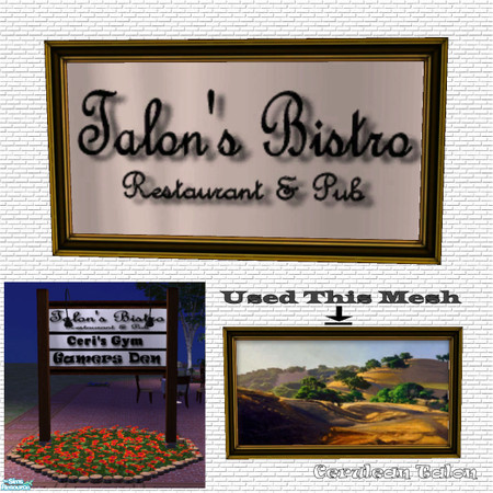 Sims 2 — Bistro Set - Talons Bistro Sign by Cerulean Talon — Fill your home or restaurant with great Tuscan style.