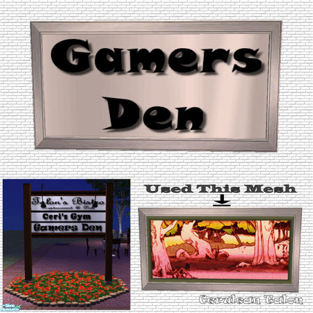 Sims 2 — Bistro Set - Gamers Den Sign by Cerulean Talon — Fill your home or restaurant with great Tuscan style.