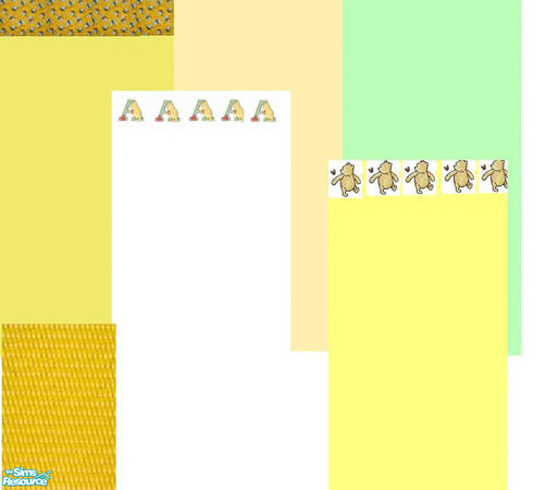 Sims 2 — Winnie the Pooh and Bees Too by arelenriel — A Set of Cute Winnie the Pooh Wallpapers and paints for your Sims