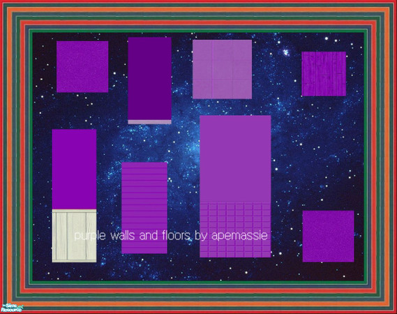 Sims 2 — purple wall and floor collection by apemassie — :)