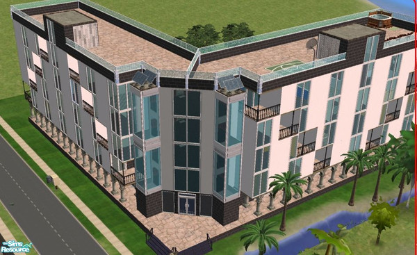 Sims 2 — Mason Springs by KittensRsoft — beautiful 8 condo building. Has gym/spa/massage room and music and library room