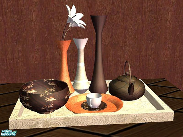 Sims 2 — TC128 - Oriental Open Spaces Living - Tea tray by selina012 — Created for the texture challenge 128. Mesh by