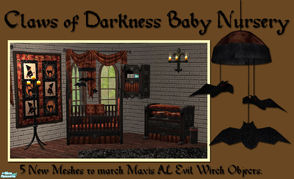 Sims 2 — Claws of Darkness Baby Nursery by Simaddict99 — Maxis match to AL Evil Witch Objects. This is part one of my