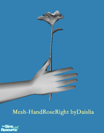 Sims 2 — Fleur du Mal - Right - Mesh by Daislia — Rose(right) as hand accessories, This is my first time to made a plant~