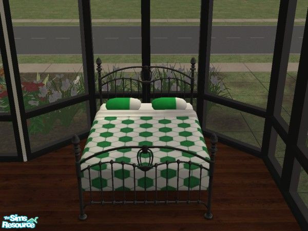 Sims 2 — MooMoo beddings- Green soccer ball by princess_moomoo — For soccer nuts!