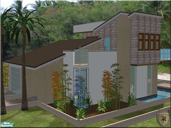 Sims 2 — V-119 by Veronn — UNFURNISHED VERSION & ONLY TSR AND MAXIS ... 2x3 small lot, see recommanded item for