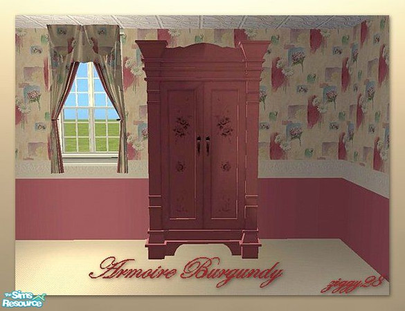 Sims 2 — Cottage Charm Armoire - Burgundy by ziggy28 — A re-colour of the Maxis seasons armoire to co-ordinate with my
