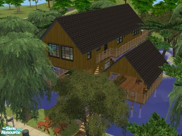 Sims 2 — Sim Bayou by 4sims — For Cajun Sims, a home back in the bayou. Built over swamp waters (watch out for gators!),