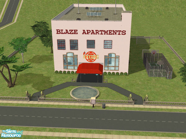 Sims 2 — Blaze Apartments by calisamba — I present to you Blaze Apartments. It\'s 4 Stories with 6 Apartment Units, 3 for