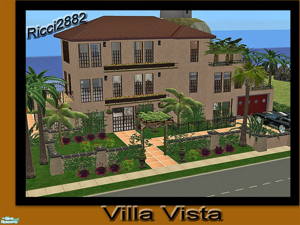 Sims 2 — Vista Villa by TheNumbersWoman — A nice home on a small lot. The top bedroom has been left empty in case you