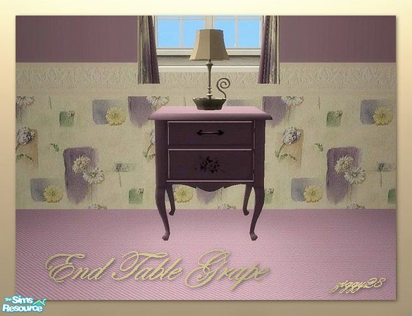 Sims 2 — Cottage Charm End Table - Grape by ziggy28 — A re-colour of the Maxis seasons end table to co-ordinate with my