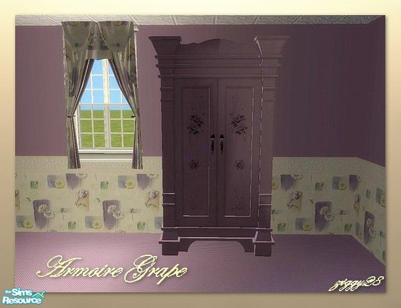 Sims 2 — Cottage Charm Armoire - Grape by ziggy28 — A re-colour of the Maxis seasons armoire to co-ordinate with my