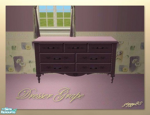 Sims 2 — Cottage Charm Dresser - Grape by ziggy28 — A re-colour of the Maxis seasons dresser to co-ordinate with my