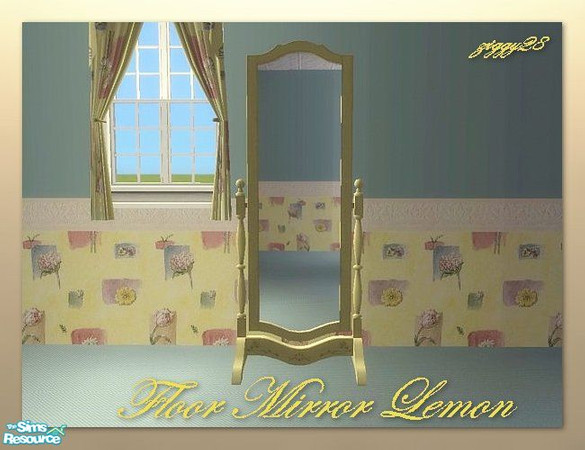 Sims 2 — Cottage Charm Floor Mirror - Lemon by ziggy28 — A re-colour of the Maxis seasons floor mirror to co-ordinate