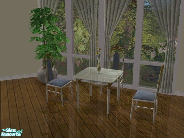 Sims 2 — MFG Dandy table Set recolor_Gold and white by mightyfaithgirl — Gold and white recolor of Sims2Play\'s Dandy