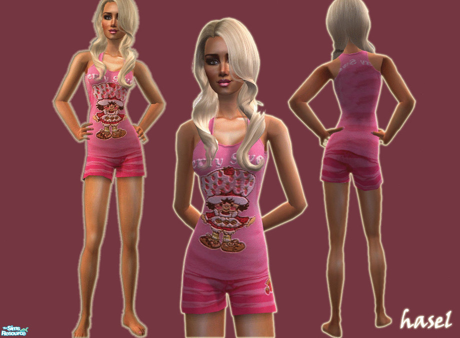 The Sims Resource - Teen Pyjamas Set -6- Teen Pink Pyjamas
