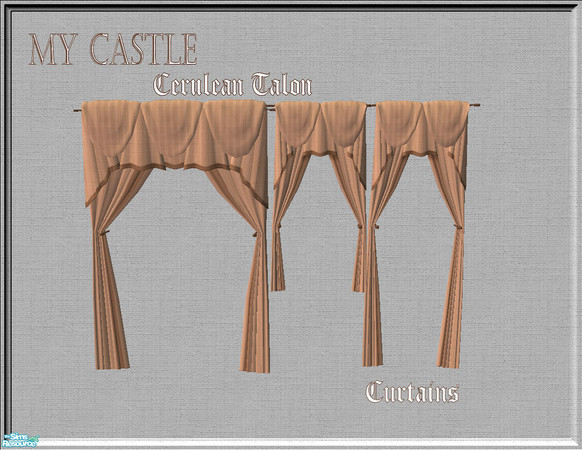 Sims 2 — My Castle Bedroom - Curtains by Cerulean Talon — Dream, do homework, or just for play, this castle set will be
