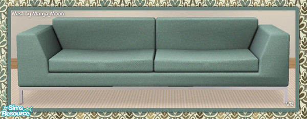 Sims 2 — Manga Living Room - Sofa by Vanilla Sim — IKEA inspired 3 seater sofa. Mesh by Manga_Moon, follow the link
