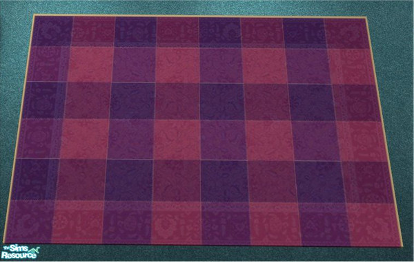Sims 2 — Midlands TC 102 Purple Plush Accessory Set - Area Rug by midland_04 — Checkered Area Rug Off of Echo\'s 3X4 Rug