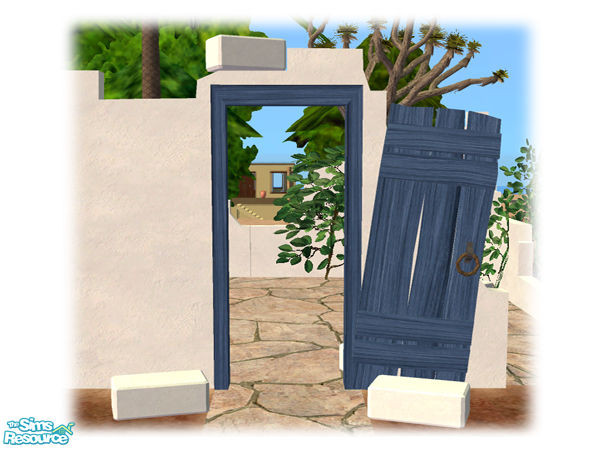 Sims 2 — Civ Ruins - Ruins Wall Door Wood - 03 by Shakeshaft — Part of a set of recolours of the Civilizations Ruins Set,