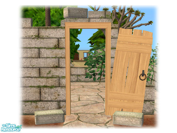 Sims 2 — Civ Ruins - Ruins Wall Door - 01 by Shakeshaft — Part of a set of recolours of the Civilizations Ruins Set,