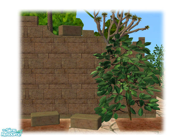 Sims 2 — Civ Ruins - Ruins Wall - 02 by Shakeshaft — Part of a set of recolours of the Civilizations Ruins Set, included
