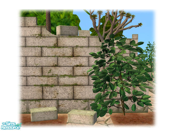 Sims 2 — Civ Ruins - Ruins Wall - 01 by Shakeshaft — Part of a set of recolours of the Civilizations Ruins Set, included