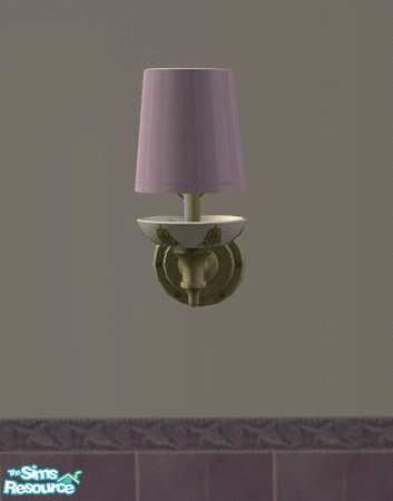 Sims 2 — Colorful Bathroom Purple Wall Lamp by lisa9999 — Antique brass lamp with two toned purple shade.