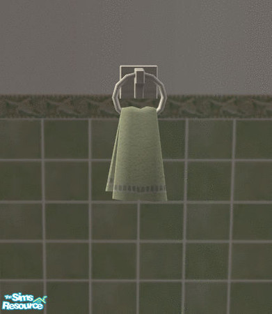 Sims 2 — Colrful Bathroom Green Hand Towel by lisa9999 — Pale green hand towel with ribbon accent.