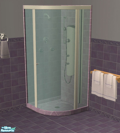 Sims 2 — Colorful Bathroom Purple Shower by lisa9999 — Purple tiled shower.