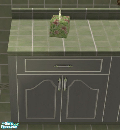 Sims 2 — Colrful Bathroom Green Cupboard by lisa9999 — Pale green cupboard with green tiled top.