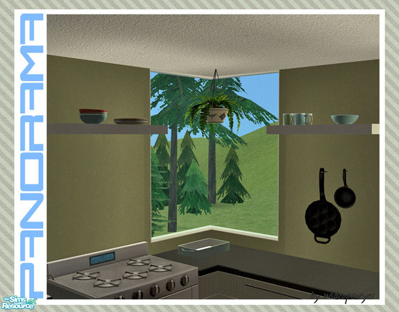 Sims 2 — Panorama Corner Half Single Left Window by wideopeneyes — These can be used to make your windows fit into