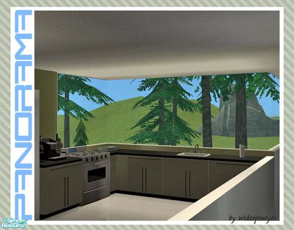 Sims 2 — Panorama Corner Half Seamless Right Window by wideopeneyes — These can be used to make your windows fit into