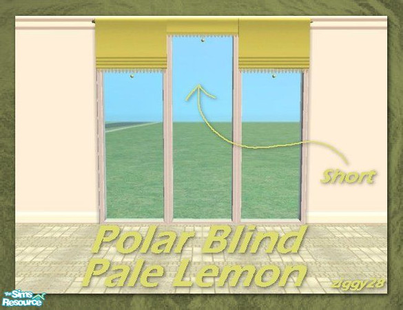 Sims 2 — Polar Blinds Short - Pale Lemon by ziggy28 — Short blind pale lemon