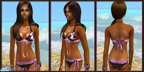 Sims 2 — Violet Floral Bikini by Ewelina_ — Violet Floral Bikini for female