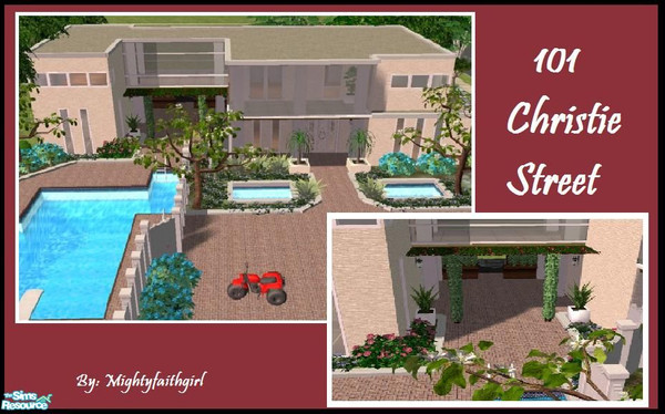 Sims 2 — 101 Christie Street by mightyfaithgirl — This gorgeous modern is an architects dream! Main house is separated by