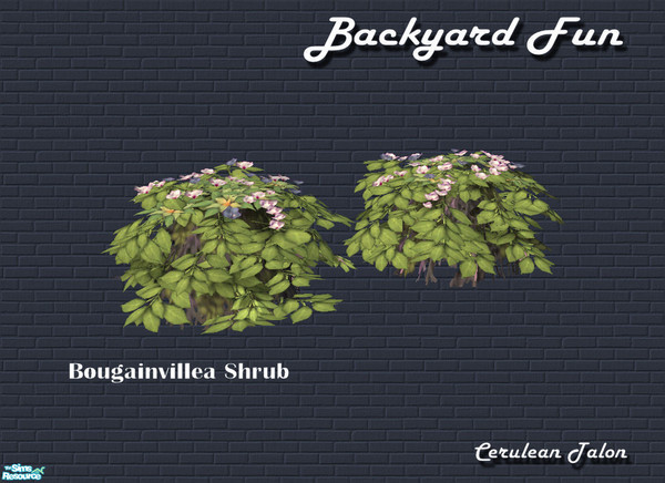 Sims 2 — Backyard Fun - Bougainvillea Shrub by Cerulean Talon — Decorative and skill building combine to make these