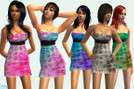 Sims 2 — Neon Club Dress Set-5 Colors by ICeySIms — A elegant geometrical neon inspired dress. I hand painted the texture
