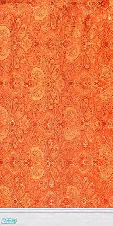 Sims 2 — MFG TC 128 Livingroom Set - Wall by mightyfaithgirl — \"Orange Paprika\"wallpaper -courtesy